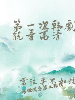 第一次韩剧免费观看高清