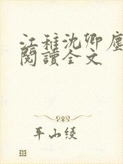 江稚沈卿尘免费阅读全文