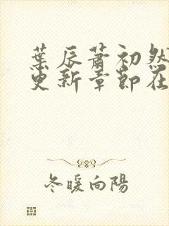叶辰萧初然最新更新章节在线阅读