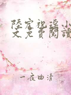 陆宸祝瑶小说全文免费阅读无弹窗最新章节