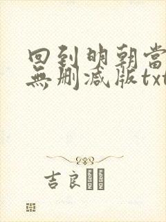 回到明朝当王爷无删减版txt下载