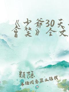 《少爷30天后会笑》全文
