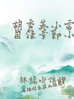 胡秀英小雷全部目录章节小说乡村