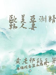 欧美亚洲精品日韩人妻