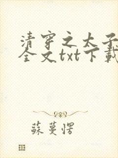 清穿之太子娇妃全文txt下载