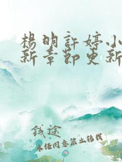 杨明许婷小说最新章节更新时间