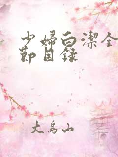 少妇白洁全文章节目录