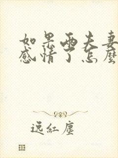 如果两夫妻没有感情了怎么办