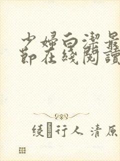 少妇白洁最新章节在线阅读
