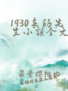 1930来的先生小说全文免费阅读