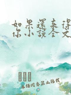如果还来得及爱你小说全文免费阅读