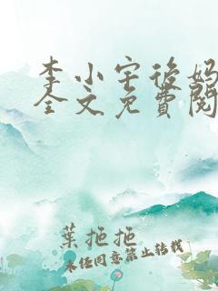 李小宇后妈小说全文免费阅读