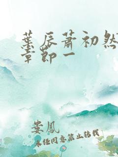 叶辰萧初然最新章节一