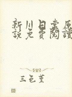 新川日常原著小说免费阅读