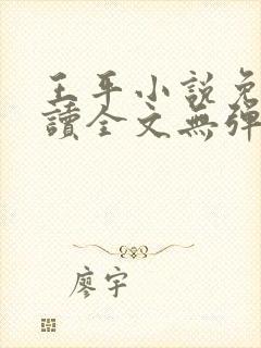 王平小说免费阅读全文无弹窗
