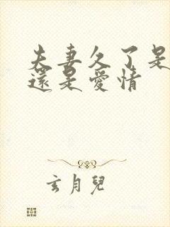 夫妻久了是亲情还是爱情