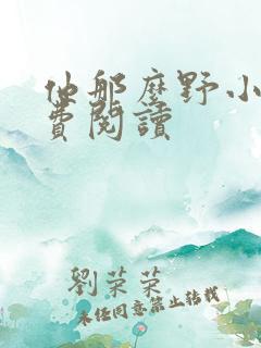 他那么野小说免费阅读