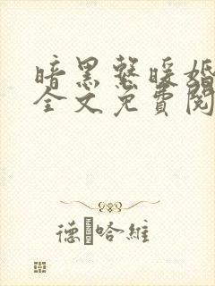 暗黑系暖婚小说全文免费阅读未删减