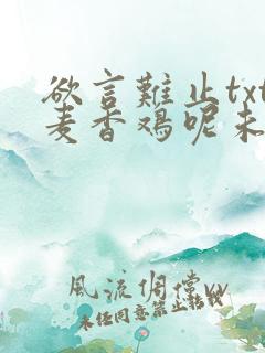 欲言难止txt麦香鸡呢未删减