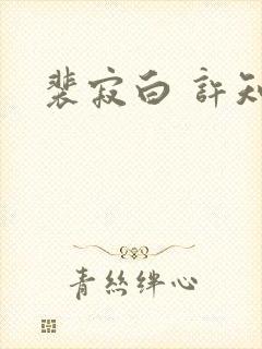 裴寂白 许知意