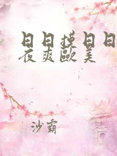 日日摸日日碰夜夜爽欧美