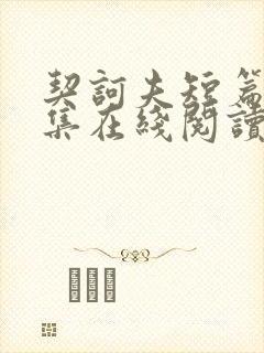 契诃夫短篇小说集在线阅读
