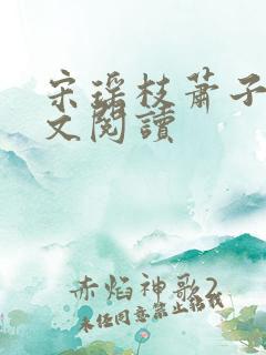 宋瑶枝萧子骞全文阅读
