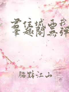 君住城西我往东笔趣阁无弹窗