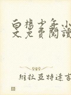 白杨少年小说全文免费阅读无弹窗