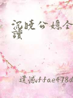 沉晓公媳全文阅读