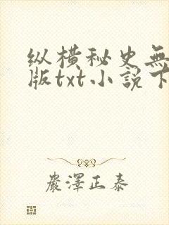 纵横秘史无删减版txt小说下载