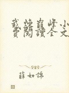 武炼巅峰小说免费阅读全文无删减