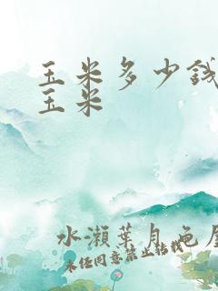 玉米多少钱一斤玉米