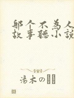 那个不为人知的故事听小说