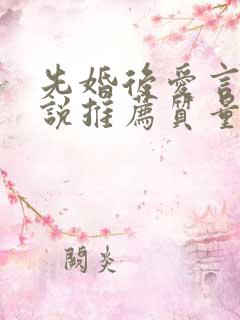 先婚后爱言情小说推荐质量好