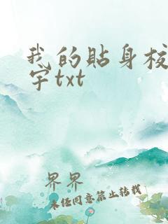 我的贴身校花唐宇txt