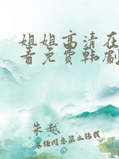 姐姐高清在线观看免费韩剧第二集