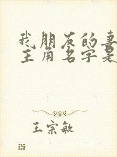 我朋友的妻子女主角名字是谁