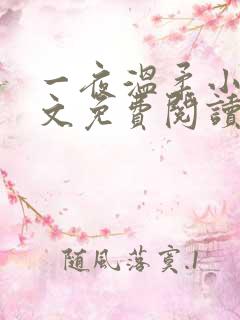 一夜温柔小说全文免费阅读无弹窗