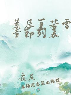 叶辰夏若雪最新章节列表