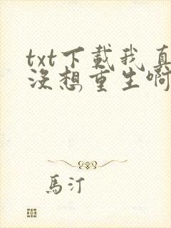txt下载我真没想重生啊