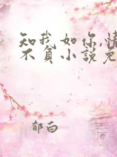 知我如你,情深不负小说免费阅读