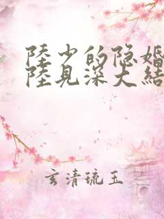 陆少的隐婚罪妻陆见深大结局
