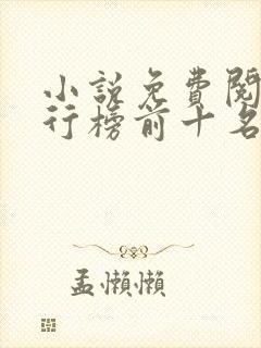 小说免费阅读排行榜前十名