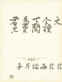 君为下全文阅读免费阅读