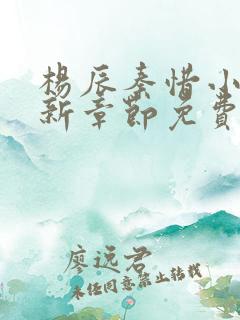 杨辰秦惜小说最新章节免费阅读
