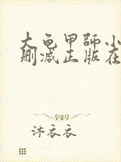 大龟甲师小说无删减正版在线阅读