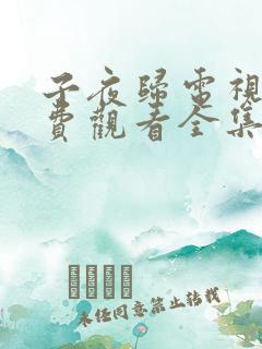 子夜归电视剧免费观看全集高清30