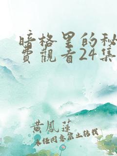 暗格里的秘密免费观看24集全