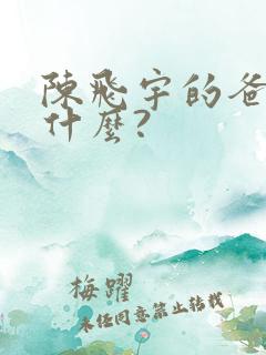陈飞宇的爸爸叫什么?